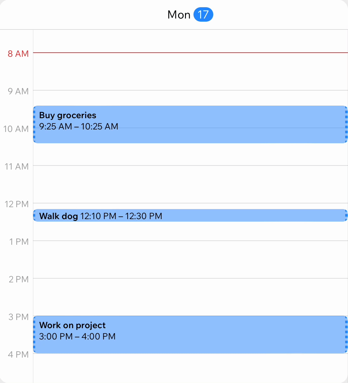Events are automatically re-scheduled when changes take place